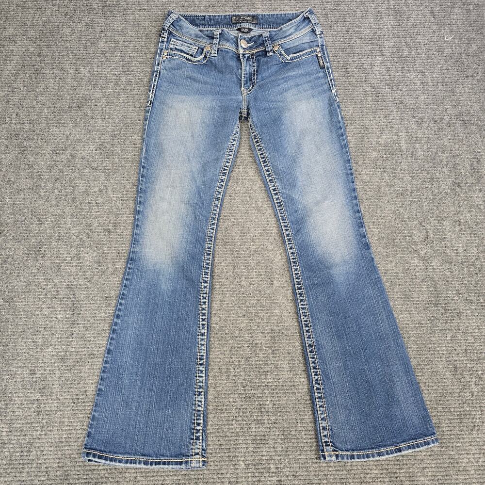 Silver Jeans Co Suki Womens 29x32  Blue Bootcut Jeans Thick Stitch Y2K